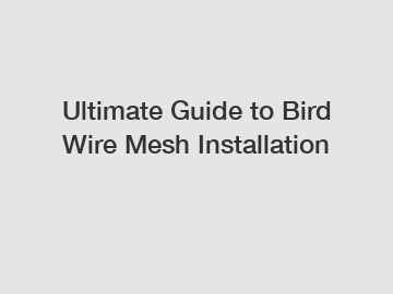 Ultimate Guide to Bird Wire Mesh Installation