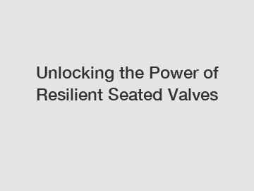 Unlocking the Power of Resilient Seated Valves