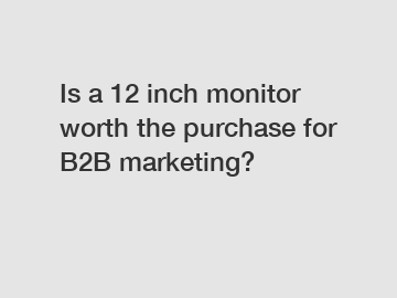 Is a 12 inch monitor worth the purchase for B2B marketing?