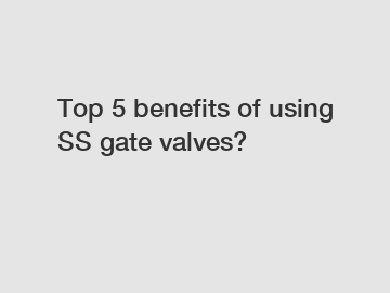 Top 5 benefits of using SS gate valves?