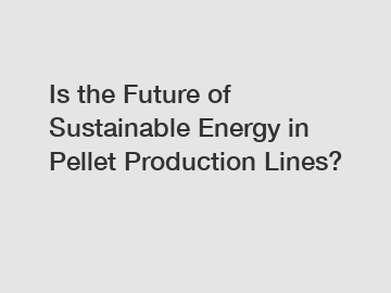 Is the Future of Sustainable Energy in Pellet Production Lines?