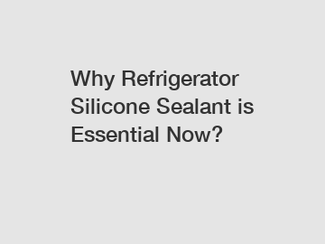 Why Refrigerator Silicone Sealant is Essential Now?