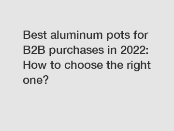 Best aluminum pots for B2B purchases in 2022: How to choose the right one?