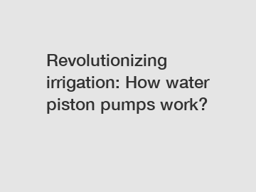 Revolutionizing irrigation: How water piston pumps work?