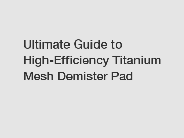 Ultimate Guide to High-Efficiency Titanium Mesh Demister Pad