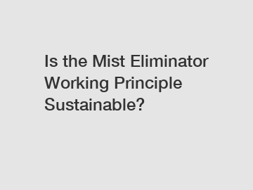 Is the Mist Eliminator Working Principle Sustainable?