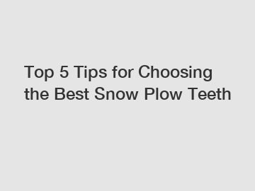 Top 5 Tips for Choosing the Best Snow Plow Teeth
