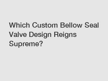 Which Custom Bellow Seal Valve Design Reigns Supreme?