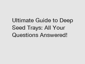 Ultimate Guide to Deep Seed Trays: All Your Questions Answered!