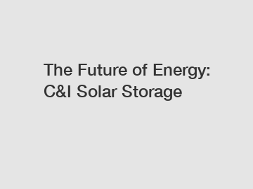 The Future of Energy: C&I Solar Storage