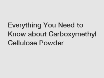 Everything You Need to Know about Carboxymethyl Cellulose Powder