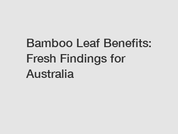 Bamboo Leaf Benefits: Fresh Findings for Australia