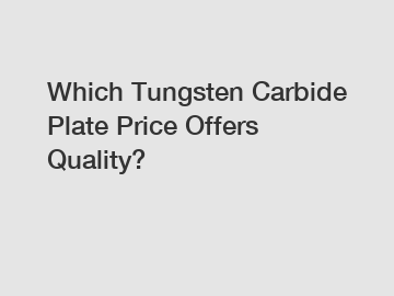 Which Tungsten Carbide Plate Price Offers Quality?