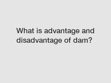 What is advantage and disadvantage of dam?