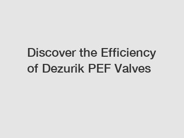 Discover the Efficiency of Dezurik PEF Valves