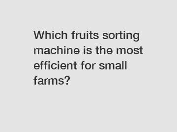 Which fruits sorting machine is the most efficient for small farms?