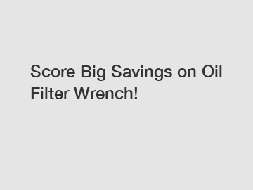 Score Big Savings on Oil Filter Wrench!