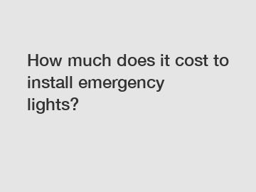 How much does it cost to install emergency lights?