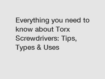 Everything you need to know about Torx Screwdrivers: Tips, Types & Uses