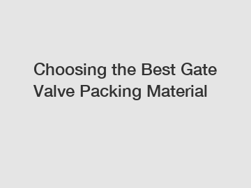 Choosing the Best Gate Valve Packing Material