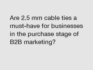 Are 2.5 mm cable ties a must-have for businesses in the purchase stage of B2B marketing?