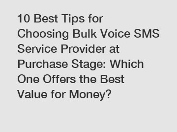 10 Best Tips for Choosing Bulk Voice SMS Service Provider at Purchase Stage: Which One Offers the Best Value for Money?