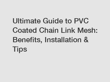 Ultimate Guide to PVC Coated Chain Link Mesh: Benefits, Installation & Tips