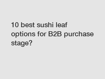 10 best sushi leaf options for B2B purchase stage?
