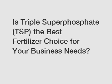 Is Triple Superphosphate (TSP) the Best Fertilizer Choice for Your Business Needs?