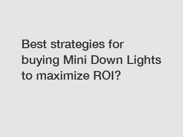 Best strategies for buying Mini Down Lights to maximize ROI?
