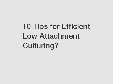 10 Tips for Efficient Low Attachment Culturing?