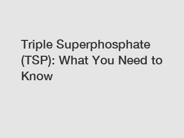 Triple Superphosphate (TSP): What You Need to Know