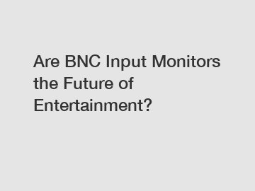 Are BNC Input Monitors the Future of Entertainment?