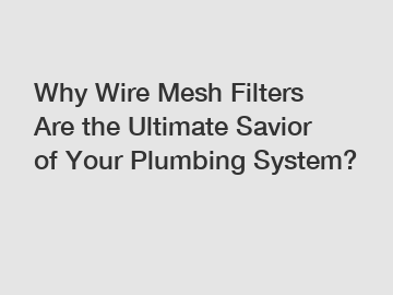 Why Wire Mesh Filters Are the Ultimate Savior of Your Plumbing System?