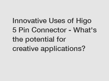 Innovative Uses of Higo 5 Pin Connector - What's the potential for creative applications?