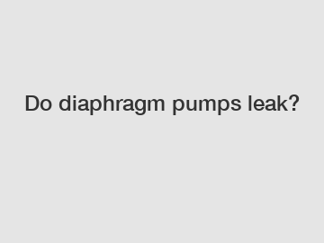 Do diaphragm pumps leak?