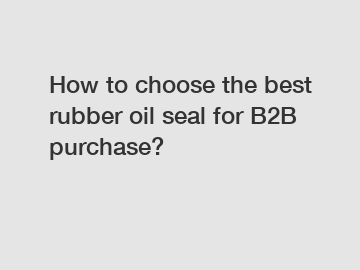 How to choose the best rubber oil seal for B2B purchase?