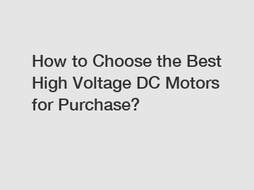 How to Choose the Best High Voltage DC Motors for Purchase?