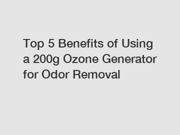 Top 5 Benefits of Using a 200g Ozone Generator for Odor Removal