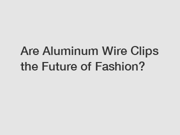 Are Aluminum Wire Clips the Future of Fashion?