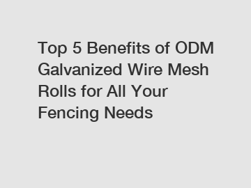 Top 5 Benefits of ODM Galvanized Wire Mesh Rolls for All Your Fencing Needs