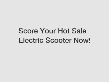 Score Your Hot Sale Electric Scooter Now!