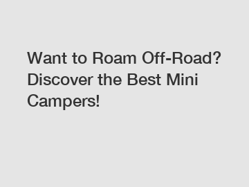 Want to Roam Off-Road? Discover the Best Mini Campers!