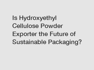 Is Hydroxyethyl Cellulose Powder Exporter the Future of Sustainable Packaging?