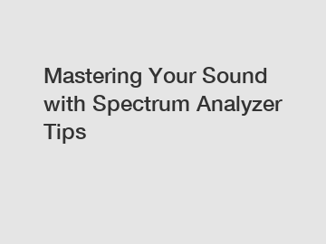 Mastering Your Sound with Spectrum Analyzer Tips