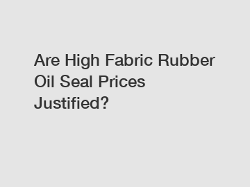 Are High Fabric Rubber Oil Seal Prices Justified?