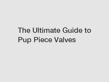 The Ultimate Guide to Pup Piece Valves