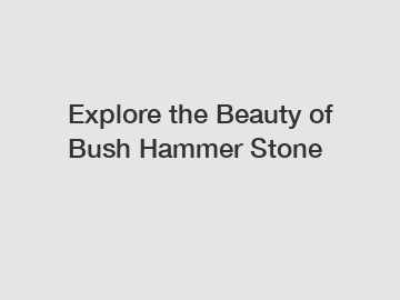 Explore the Beauty of Bush Hammer Stone