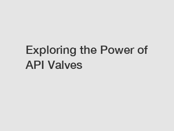 Exploring the Power of API Valves