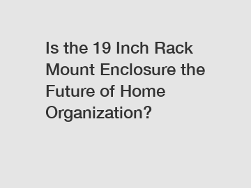 Is the 19 Inch Rack Mount Enclosure the Future of Home Organization?